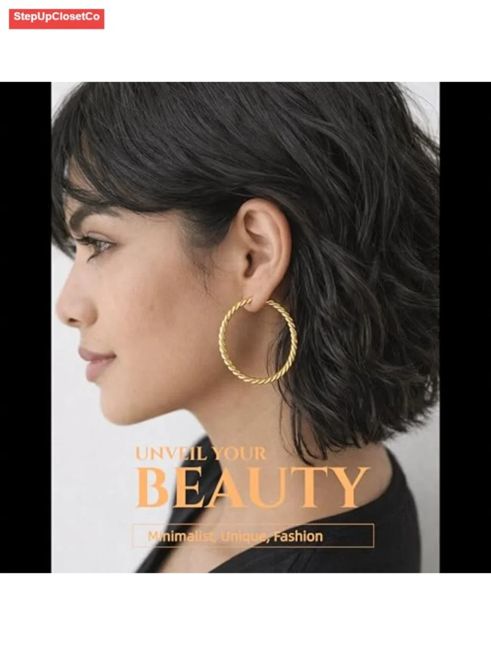 18K Gold Plated Twisted Hoop Earrings, Hypoallergenic 925 Sterling Silver Post,